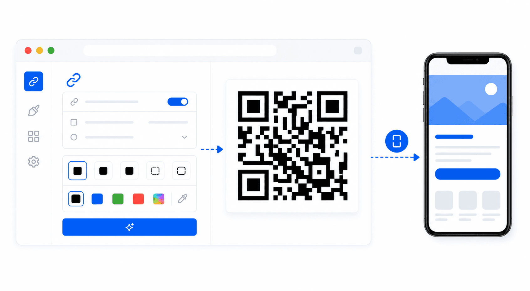 URL QR code generation workflow