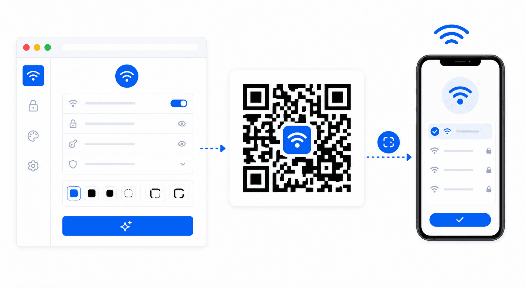 WiFi QR code generation workflow