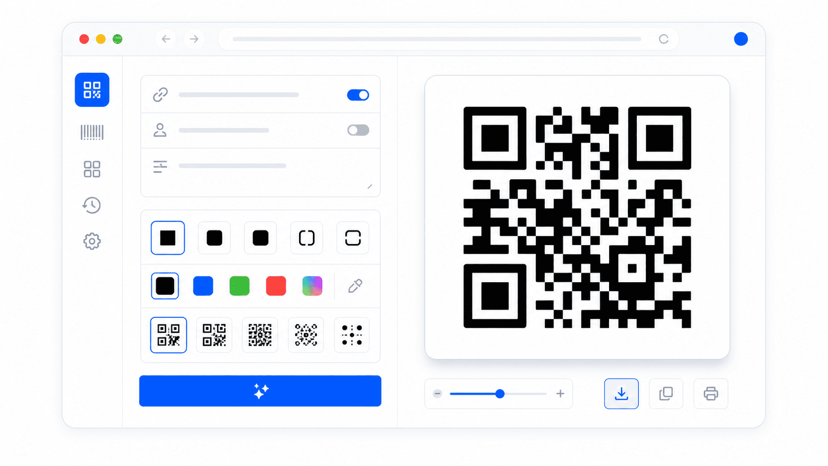 Single QR code generator workflow preview